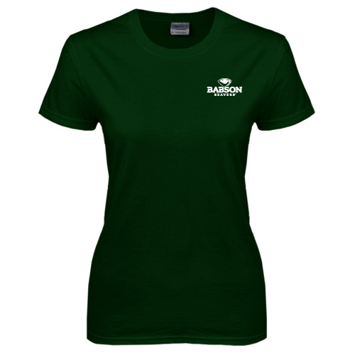  Womens Dark Green Short Sleeve Tee - Primary Mark