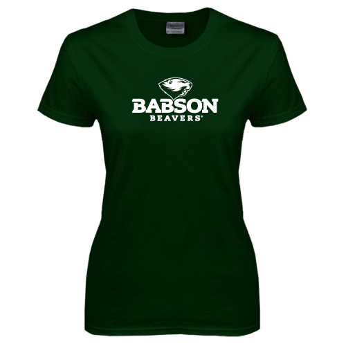  Womens Dark Green Short Sleeve Tee - Primary Mark