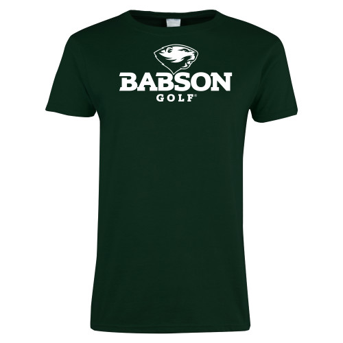  Womens Dark Green Short Sleeve Tee - Golf