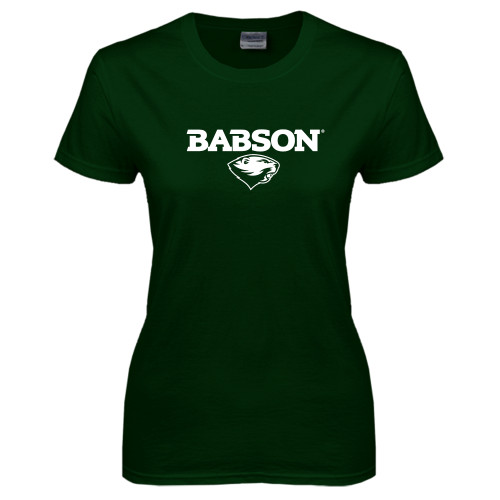  Womens Dark Green Short Sleeve Tee - Secondary Mark
