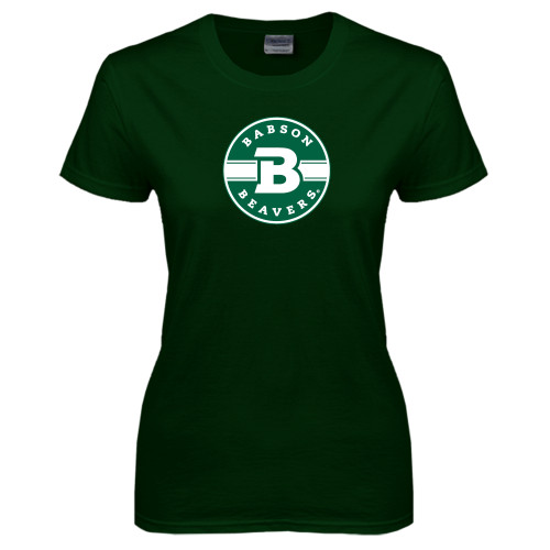  Womens Dark Green Short Sleeve Tee - Babson Design