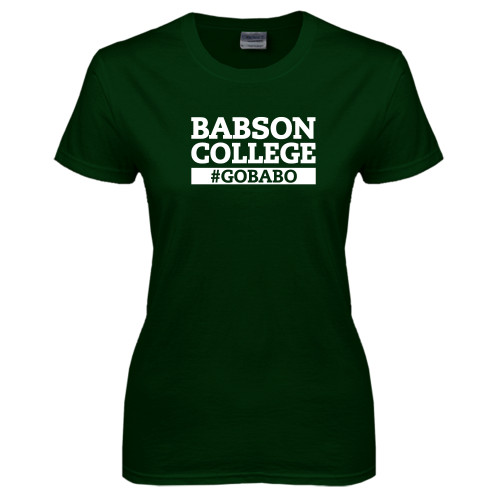  Womens Dark Green Short Sleeve Tee - GO BABO