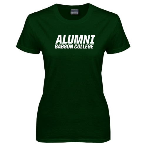  Womens Dark Green Short Sleeve Tee - Babson Alumni