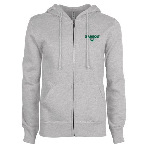  ENZA Womens Grey Fleece Full Zip Hoodie - Secondary Mark