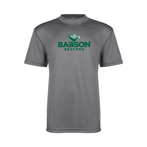  Youth Performance Grey Concrete Tee - Primary Mark