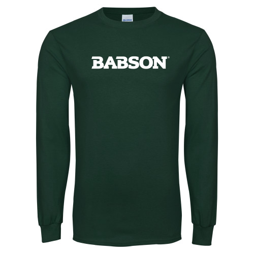  Dark Green Long Sleeve T Shirt - Wordmark