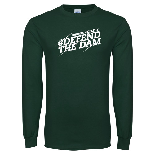  Dark Green Long Sleeve T Shirt - Defend The Dam