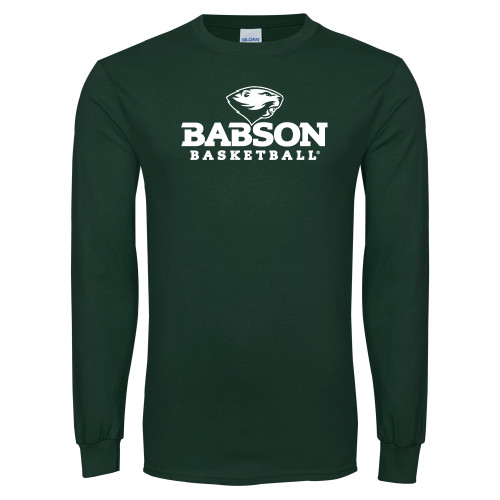  Dark Green Long Sleeve T Shirt - Basketball