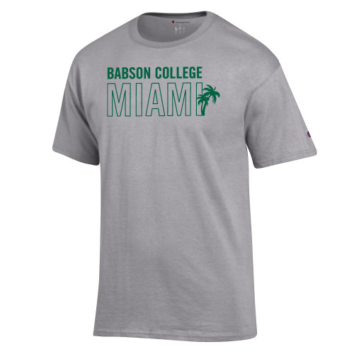  Champion Oxford Grey T Shirt - Babson Miami 2 lines Palms