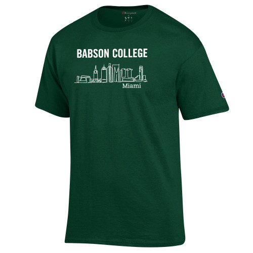  Champion Dark Green T Shirt - Babson Miami Skyline