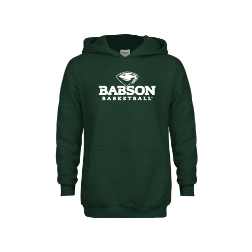  Youth Dark Green Fleece Hoodie - Basketball