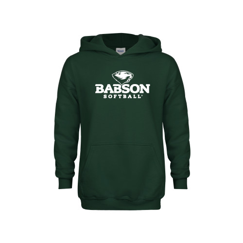  Youth Dark Green Fleece Hoodie - Softball