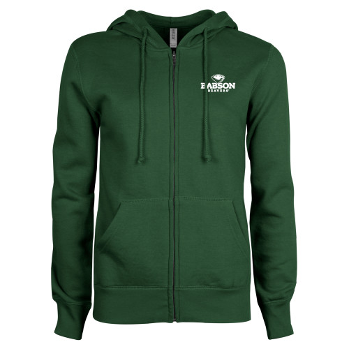  ENZA Womens Dark Green Fleece Full Zip Hoodie - Primary Mark