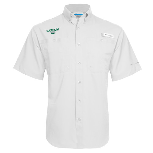  Columbia White Tamiami Performance Short Sleeve Shirt - Secondary Mark