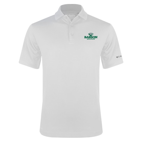  Columbia White Omni Wick Drive Polo - Primary Mark