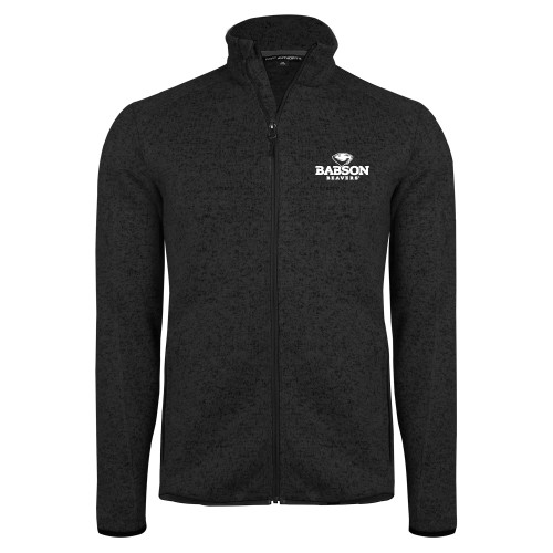 Black Heather  Sweater Fleece Jacket - Primary Mark