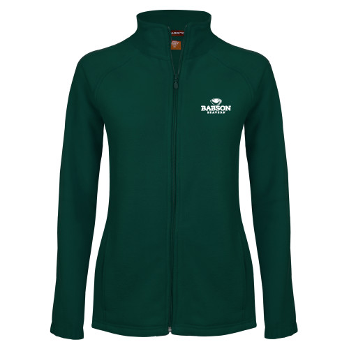  Womens Dark Green Fleece Full Zip Jacket - Primary Mark