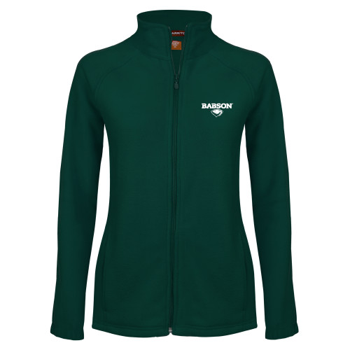  Womens Dark Green Fleece Full Zip Jacket - Secondary Mark