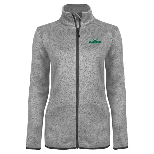  Womens Grey Heather Fleece Jacket - Primary Mark