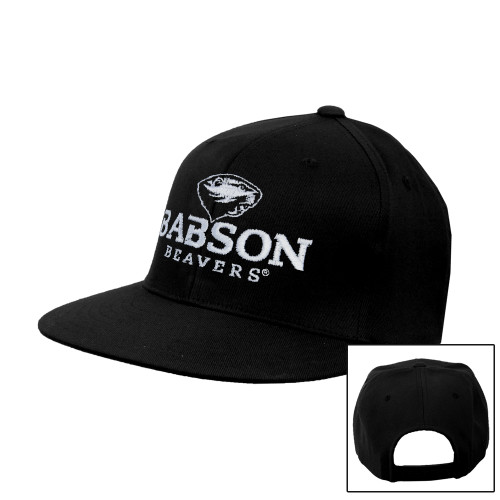  Black Flat Bill Snapback Hat - Primary Mark