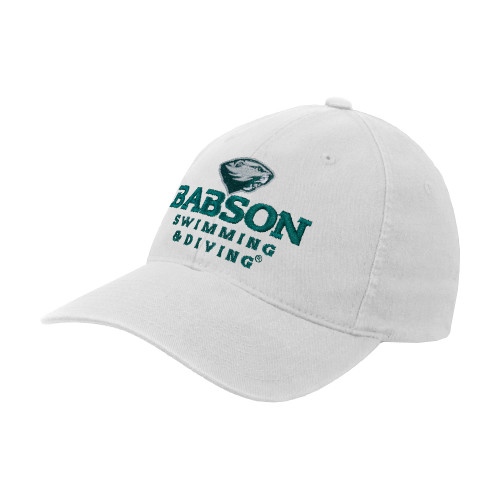  White Flexfit Structured Low Profile Hat - Swimming and Diving