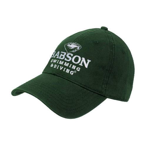  Dark Green Unstructured Adjustable Low Profile Hat - Swimming and Diving