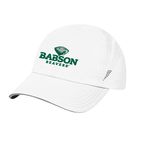  Womens White Performance Cap - Primary Mark
