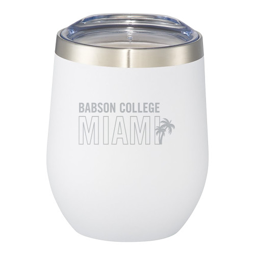  Corzo Vacuum Insulated White Cup 12oz - Babson Skyline Engraved