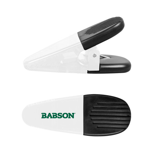  White Crocodile Clip/Magnet - Wordmark