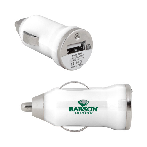  On the Go White Car Charger - Primary Mark