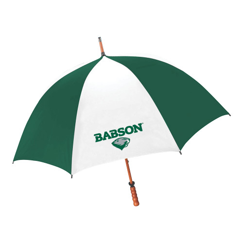  64 Inch Forest Green/White Umbrella - Secondary Mark