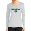 Thumbnail image for  Womens White Performance Long Sleeve V Neck Shirt