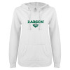 Thumbnail image for  ENZA Womens White V Notch Raw Edge Fleece Hoodie