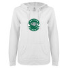 Thumbnail image for  ENZA Womens White V Notch Raw Edge Fleece Hoodie