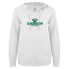 Thumbnail image for  ENZA Womens White V Notch Raw Edge Fleece Hoodie