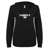 Thumbnail image for  ENZA Womens Black V Notch Raw Edge Fleece Hoodie