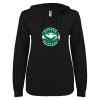 Thumbnail image for  ENZA Womens Black V Notch Raw Edge Fleece Hoodie