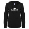 Thumbnail image for  ENZA Womens Black V Notch Raw Edge Fleece Hoodie