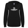 Thumbnail image for  ENZA Womens Black V Notch Raw Edge Fleece Hoodie