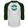 Thumbnail image for  White/Dark Green Raglan Baseball T Shirt