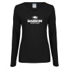 Thumbnail image for  Womens Black Long Sleeve V Neck Tee 