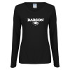 Thumbnail image for  Womens Black Long Sleeve V Neck Tee 