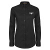 Thumbnail image for  Womens Black Twill Button Down Long Sleeve 