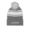 Thumbnail image for  Grey/White Two Tone Knit Pom Beanie w/Cuff