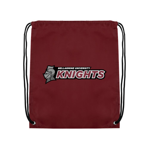  Maroon Drawstring Backpack - Official Logo Flat