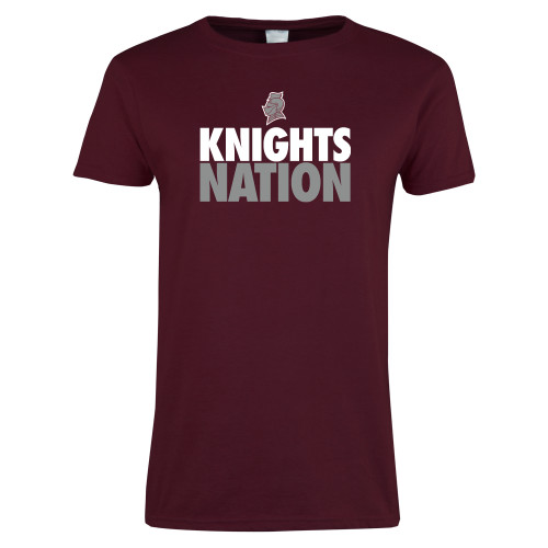  Womens Maroon Short Sleeve Tee - Knights Nation