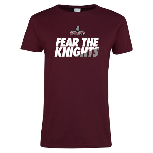  Womens Maroon Short Sleeve Tee - Fear The Knights