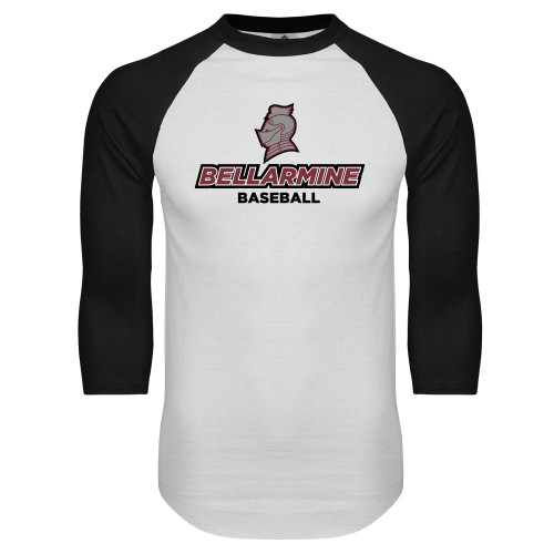  White/Black Raglan Baseball T Shirt - Baseball
