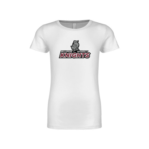  Next Level Girls White Fashion Fit T Shirt - Official Logo