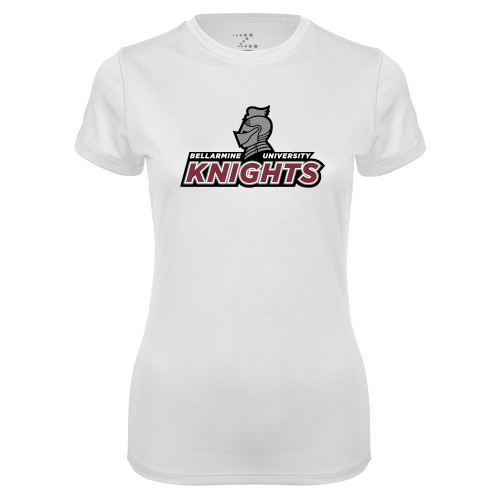  Womens White Performance Tee - Official Logo